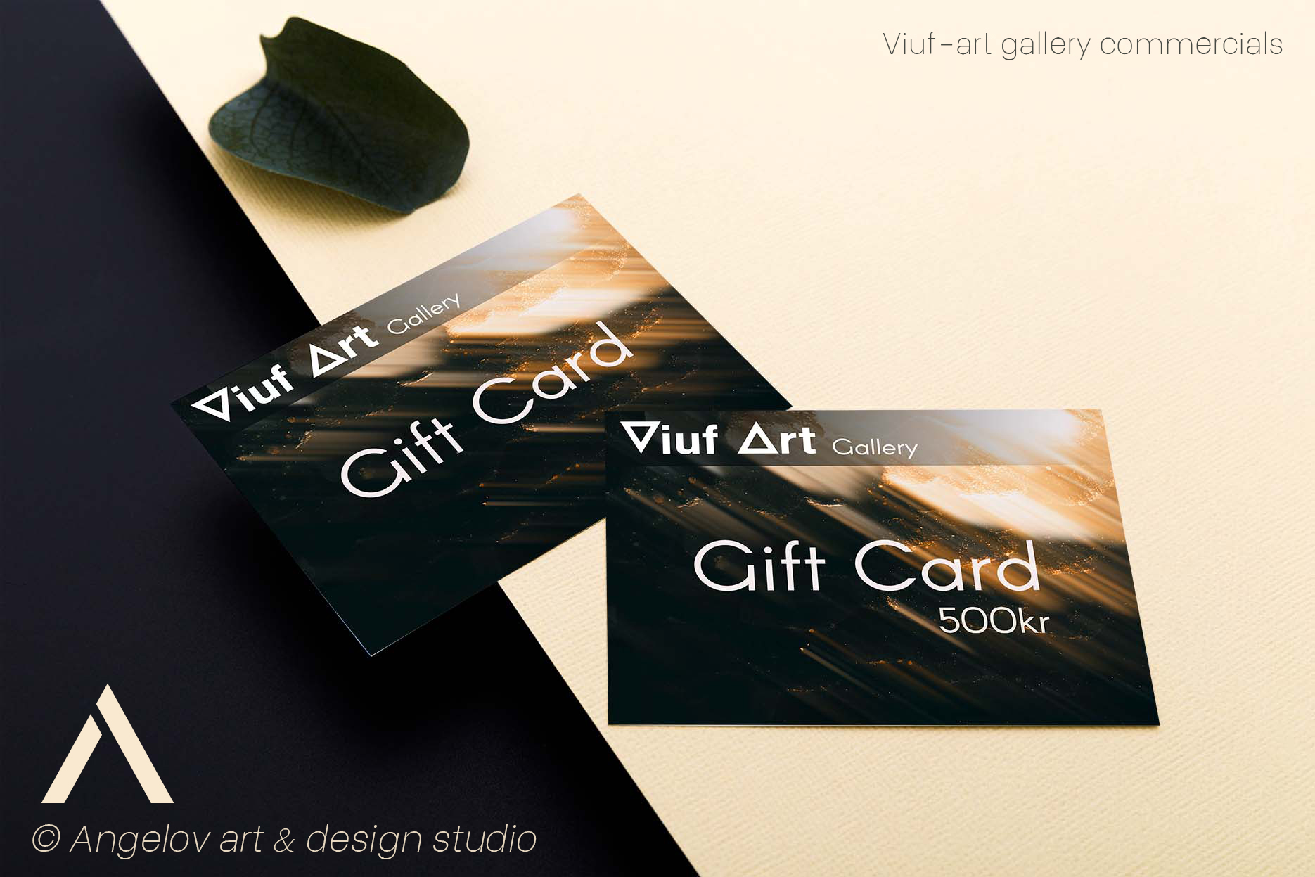 Viuf Art Gallery visual identity project showcasing refined artistic branding by Adam Angelov
